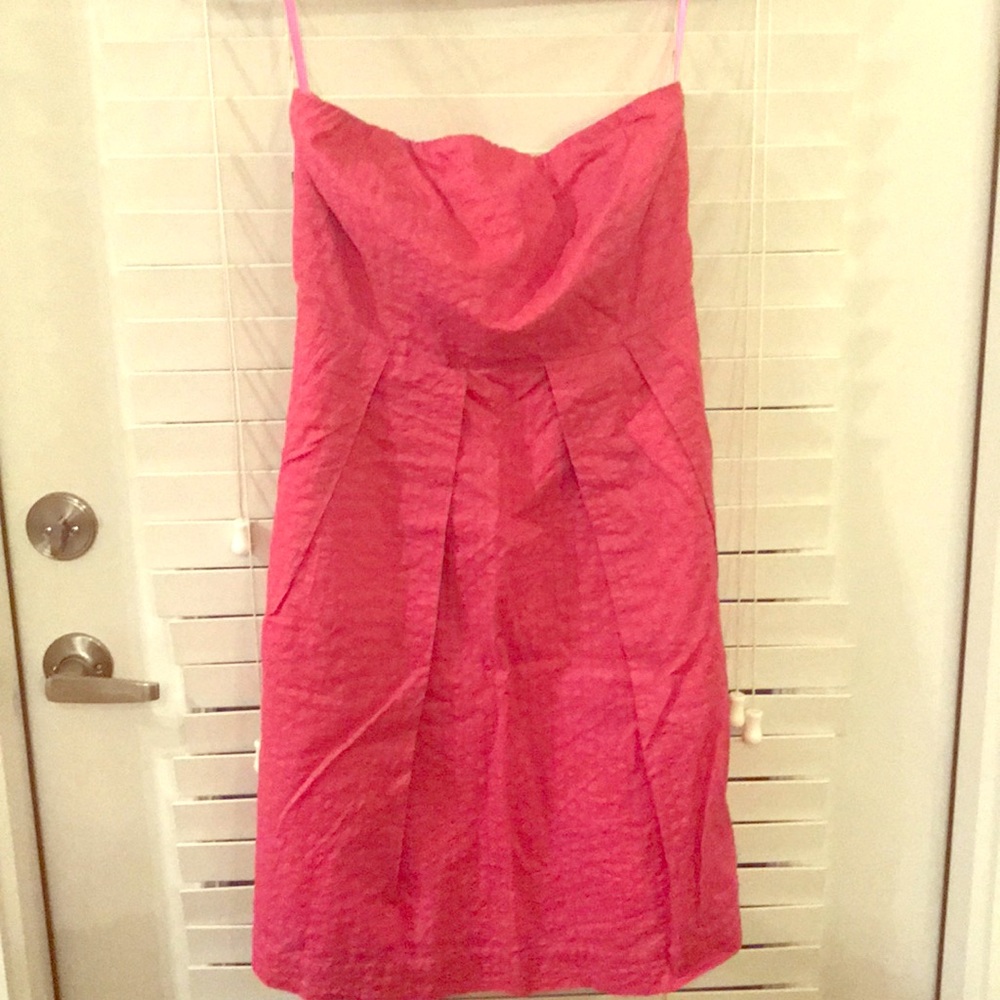 J crew hot pink strapless dress